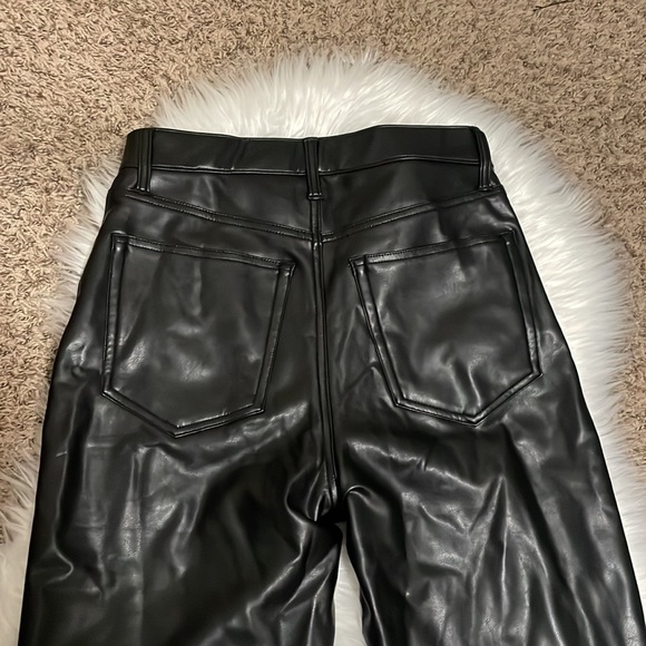 Abercrombie & Fitch The Ankle Straight Ultra High Rise Vegan Leather Pants - Picture 12 of 13